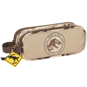 Jurassic World double zip pencil case with keychain