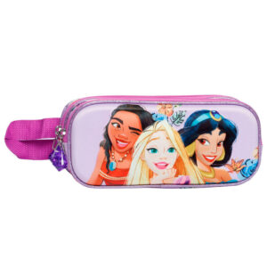 Princess 3d double zip pencil case