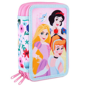Princess triple zip full pencil case
