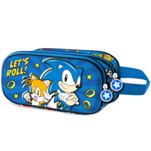 Sonic 3d double zip pencil case