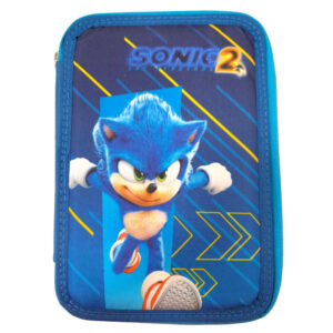 Sonic double zip full pencil case