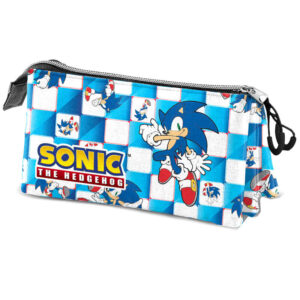 Sonic triple zip pencil case