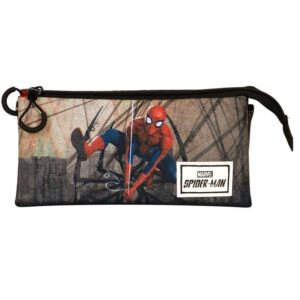 Spiderman triple zip pencil case