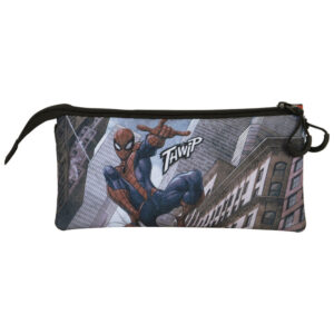 Spiderman triple zip pencil case