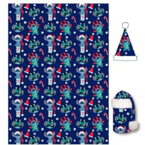 Stitch blanket and Christmas hat