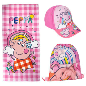 Peppa Pig beach towel, cap and bag set