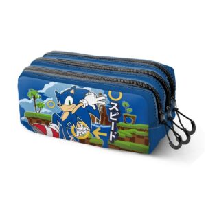 Sonic triple zip pencil case